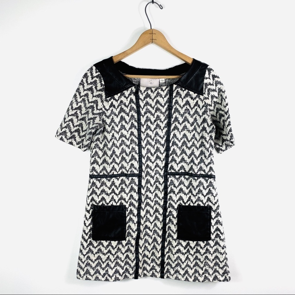 Anthropologie | Leather Accent Tunic Top